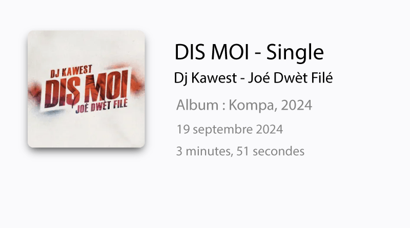 Dis moi by Dj Kawest feat Joé Dwèt Filé, kompa 2024
